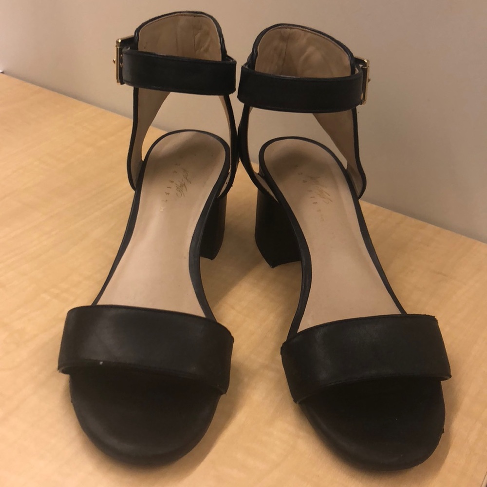 Lord & Taylor Black Block Heel Sandals